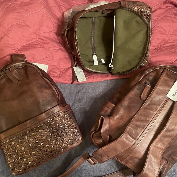 Brand NEW with Tags Buckle Brand UNISEX  Leather backpack OR Diaper Bag - Picture 2 of 4